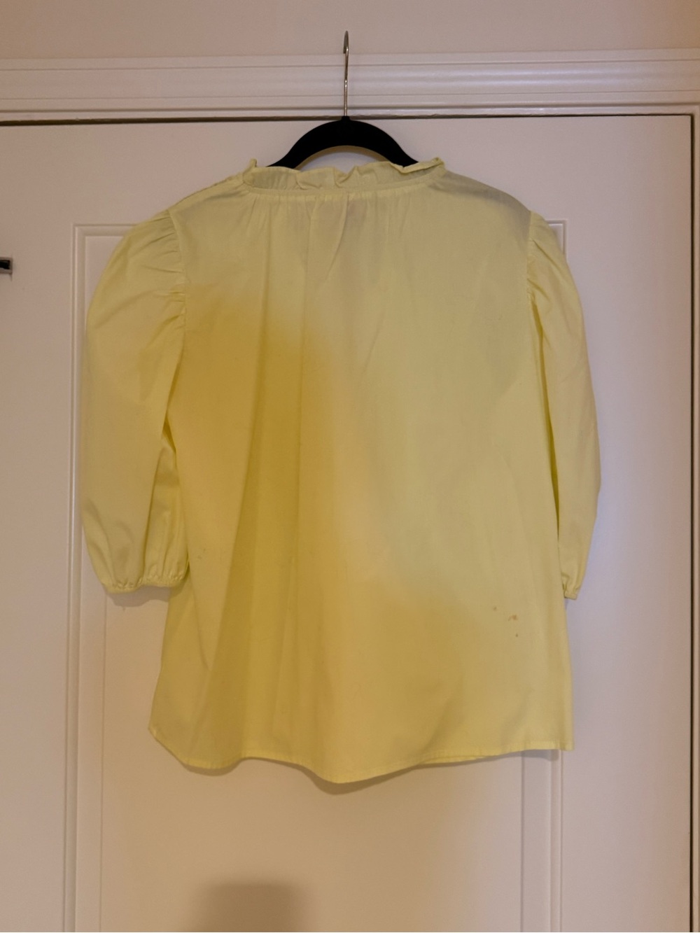 Women’s Light Yellow Smocked Button-Up Blouse - Picture 5 of 7